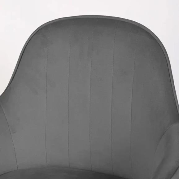 Кресло Сета, барные ножки, серый, черный, велюр - фото 8