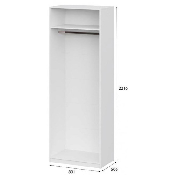 Шкаф Даиго двухстворчатый белый текстурный - фото 4