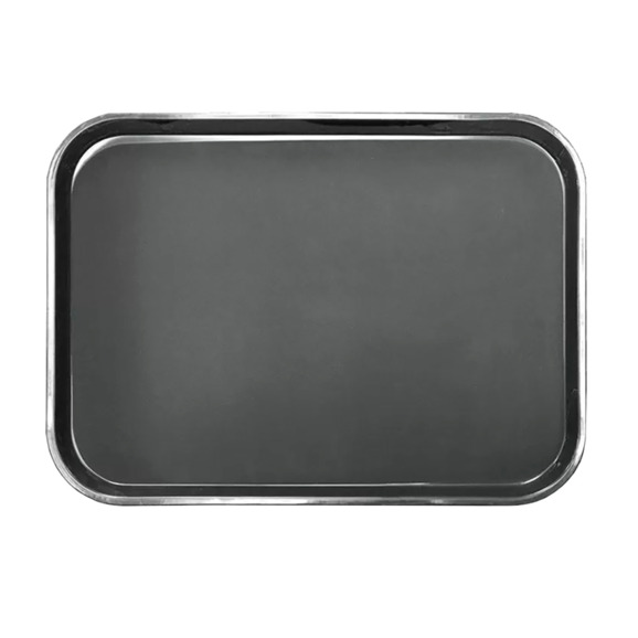 Поднос, прорезиненный черный, прямоугольный, малый - фото 1