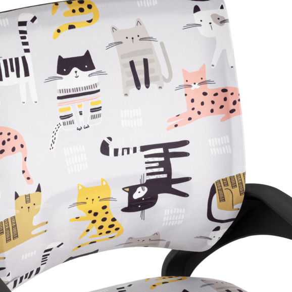Кресло офисное TopChairs Simple SN Junior принт Blue Cats, черный - фото 6