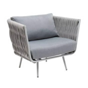 Фотография товара Кресло Монако плетеное из роупа, светло- серый от компании ChiedoCover.