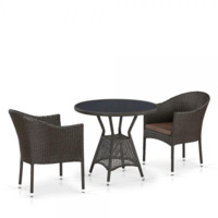 Настоящее фото товара Комплект мебели Энфилд, латте, 2 стула, круглая столешница, произведённого компанией ChiedoCover