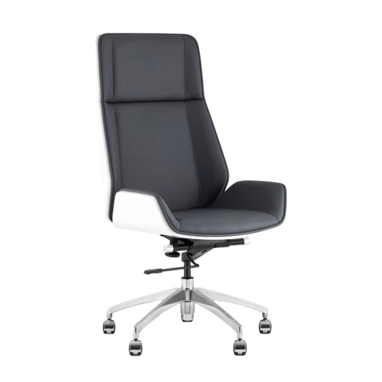 Кресло руководителя TopChairs Crown SN черный, белый - фото 1
