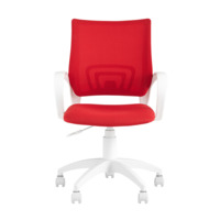 Кресло офисное TopChairs ST-BASIC-W красный, крестовина пластик белый