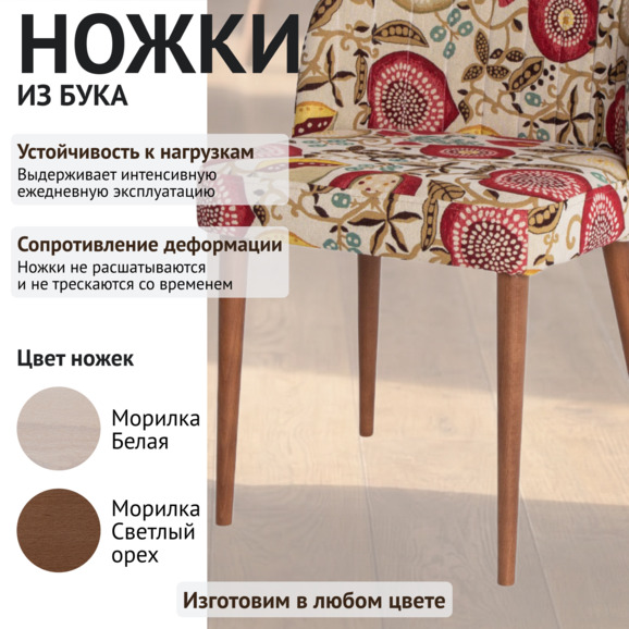 Стул Тони, гобелен Люпин, ножки бук морилка светлый орех - фото 4