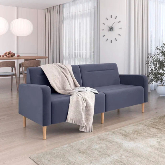 Диван Папилла, велюр, 202 см, серый - фото 5