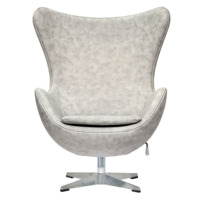 Кресло EGG CHAIR, светло-серый (матовый с эффектом "состаренная кожа")