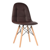 Фотография товара Стул мягкий Eames, экокожа, массив бука, коричневый от компании ChiedoCover.