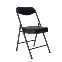 Настоящее фото товара Стул Гольф, складной, кожзам Galaxy Black, каркас черный, произведённого компанией ChiedoCover