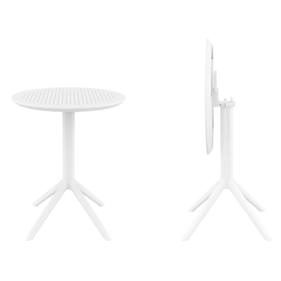 Стол пластиковый складной Sky Folding Table Ø60, белый - фото 2