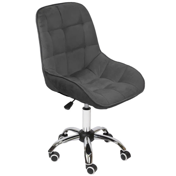 Стул Мускус, хром, темно-серый, велюр - фото 1