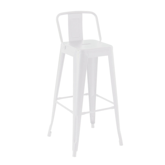 Стул Tolix со спинкой барный, белый Стул Tolix со спинкой барный, белый - фото 1