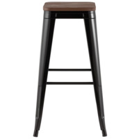 Фотография товара Стул барный TOLIX, черный глянцевый, темное дерево KD от компании ChiedoCover.