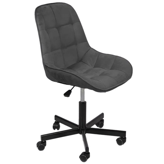 Стул Мускус, пятилучие, велюр, темно-серый, черный - фото 1