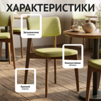 Фотография товара Стул Топас, Рогожка Монреал 72 горчичный, светлый орех от компании ChiedoCover.