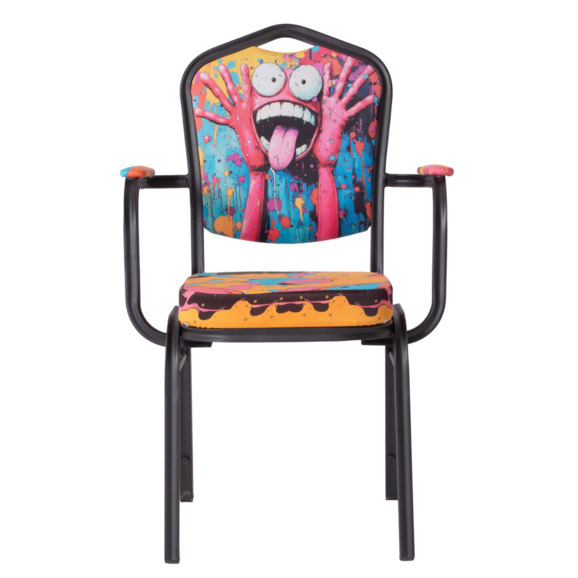 Стул Хит 25 с подлокотниками, каркас черный муар, с принтом Pinky - фото 5