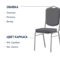 Фотография товара Стул Хит 20, велюр Remy 83, серебро от компании ChiedoCover.
