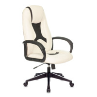 Настоящее фото товара Кресло игровое TopChairs ST-CYBER 8, белый/черный экокожа, крестовина пластик, произведённого компанией ChiedoCover