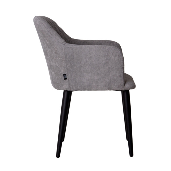 Стул Терра, шенилл Life steel, прострочка диамант, ножки металл 40*20 RAL 9005 - фото 6