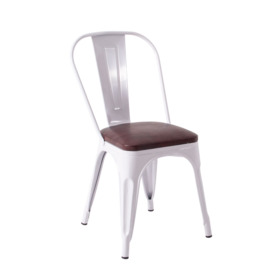 3D модель товара Стул Tolix Soft, белый, экокожа коричневая, произведённого компанией ChiedoCover