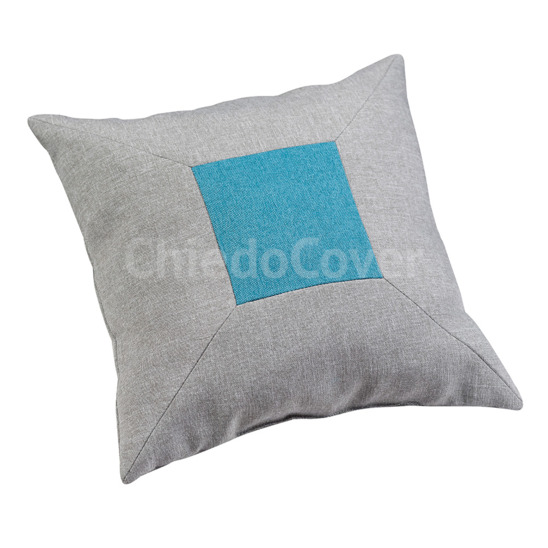 Подушка с голубым квадратом - фото 1