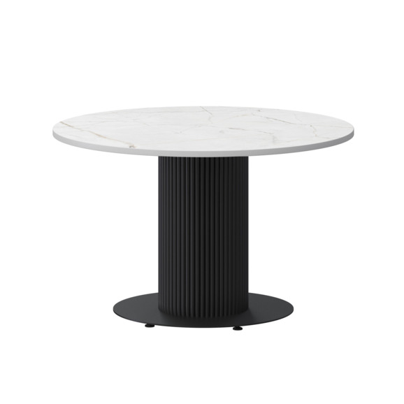 Стол Рудд К 100 чёрный/белый мрамор - фото 1