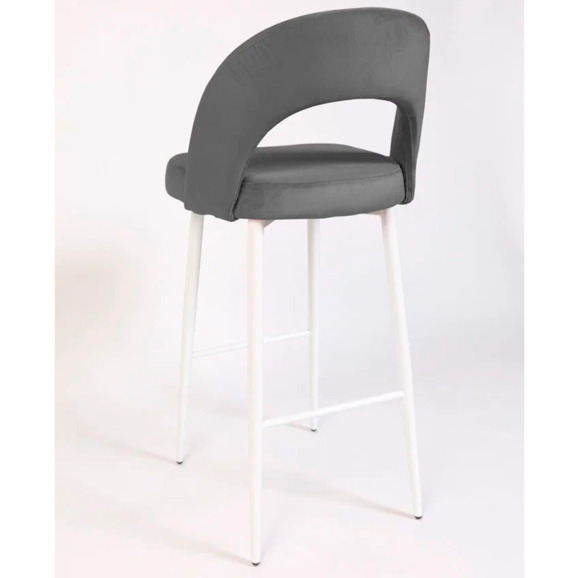 Стул Пиннате, барный, серый, белый, велюр - фото 5