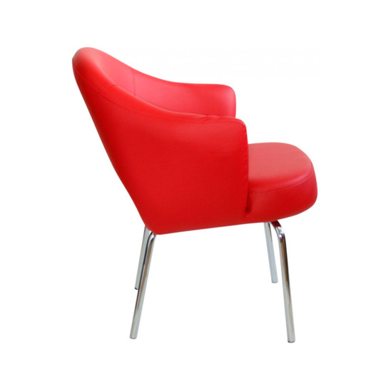 Дизайнерское кресло из экокожи, красное - фото 3