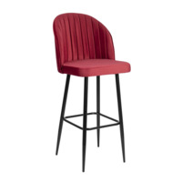 Настоящее фото товара Барный стул Тони, велюр красный Bella 04, металл черный, произведённого компанией ChiedoCover