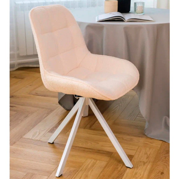 Стул Мускус, пирамида, букле, бежевый, белый - фото 6