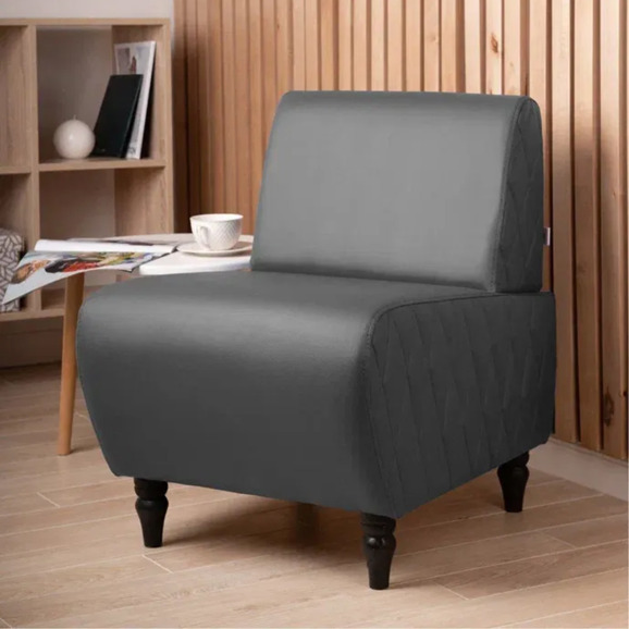 Кресло Лотик экокожа, серый - фото 5