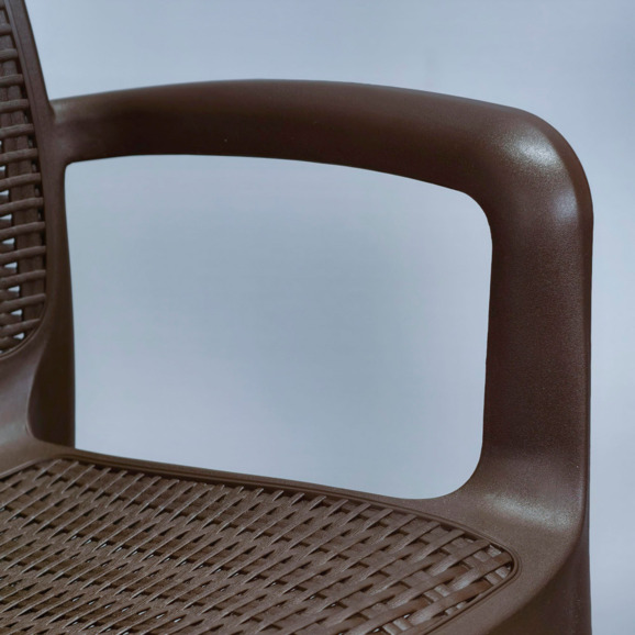 Плетеный стул Мамелон, коричневый, черный муар, цинк - фото 5