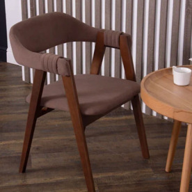 Полукресло Дольче, велюр Коннект 36, каркас старый орех