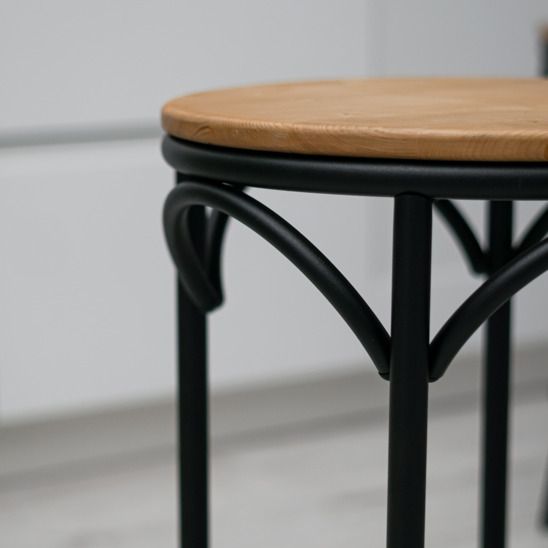 Табурет Бистро - стальные ножки, деревянное сиденье - фото 6