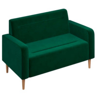 Настоящее фото товара Диван Папилла, велюр, 132 см, зеленый, произведённого компанией ChiedoCover
