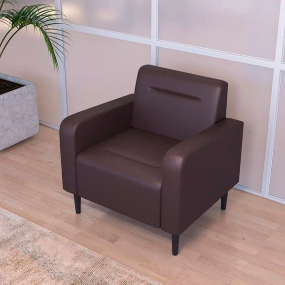 Кресло Папилла, экокожа, коричневый - фото 4