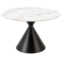 Настоящее фото товара Стол обеденный Aureole, белый мрамор, черный, произведённого компанией ChiedoCover