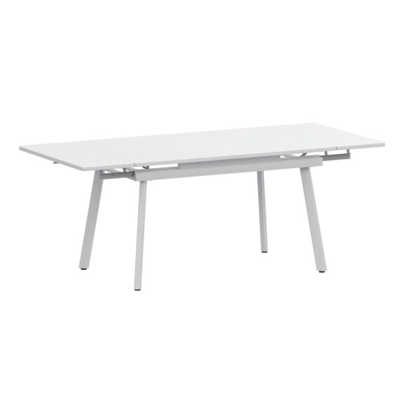 Стол раздвижной Гранди 1200+300+300, супер белый, белый муар Стол раздвижной Гранди 1200+300+300, супер белый, белый муар - фото 1