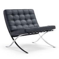 Настоящее фото товара Кресло Barcelona chair черный, произведённого компанией ChiedoCover