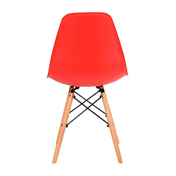Стул пластиковый Eames, красный, каркас бук - фото 4