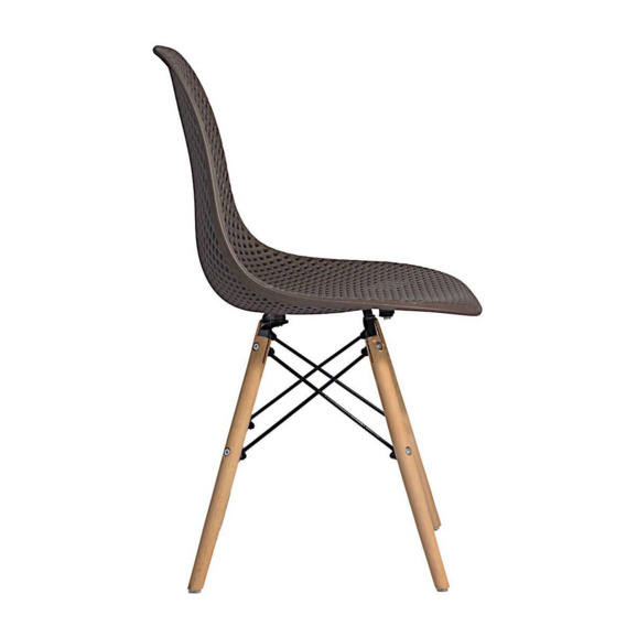 Стул пластиковый перфорированный Eames, бук, горячий шоколад - фото 3