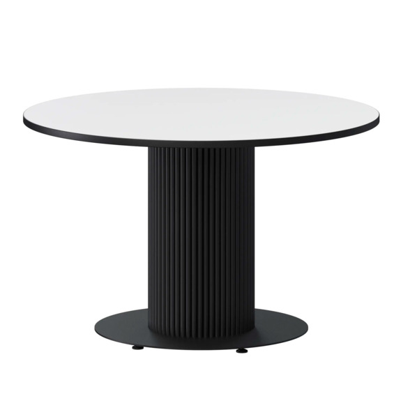 Стол нераздвижной Римс, 1000мм, супер белый, черный муар Стол нераздвижной Римс, 1000мм, супер белый, черный муар - фото 1