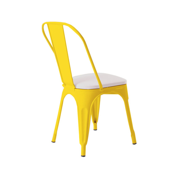 Стул Tolix Soft, желтый, экокожа белая - фото 5