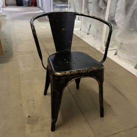 Кресло Tolix, черный матовый, патина