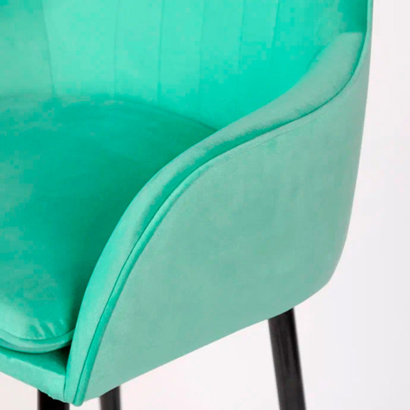 Кресло Сета, барные ножки, мятный, черный, велюр - фото 11