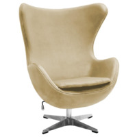 Настоящее фото товара Кресло Egg style chair, карамельный, искусственная замша, произведённого компанией ChiedoCover