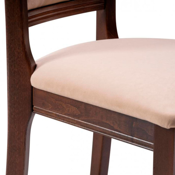 Деревянный стул Корнелл бежевый велюр / орех темный - фото 6