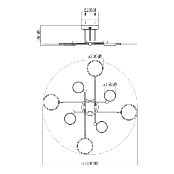 Светодиодная люстра на штанге V5080-CL Arista Светодиодная люстра на штанге V5080-CL Arista - фото 2
