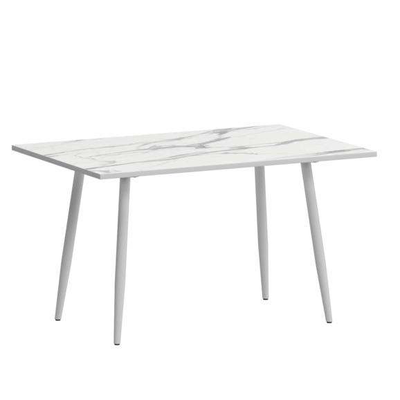Стол нераздвижной Бетти 1200, мрамор белый, белый муар Стол нераздвижной Бетти 1200, мрамор белый, белый муар - фото 1