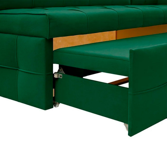 Угловой диван для кухни Атлант Плюс, зеленый, правый - фото 4